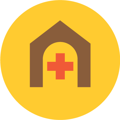 house and cross icon